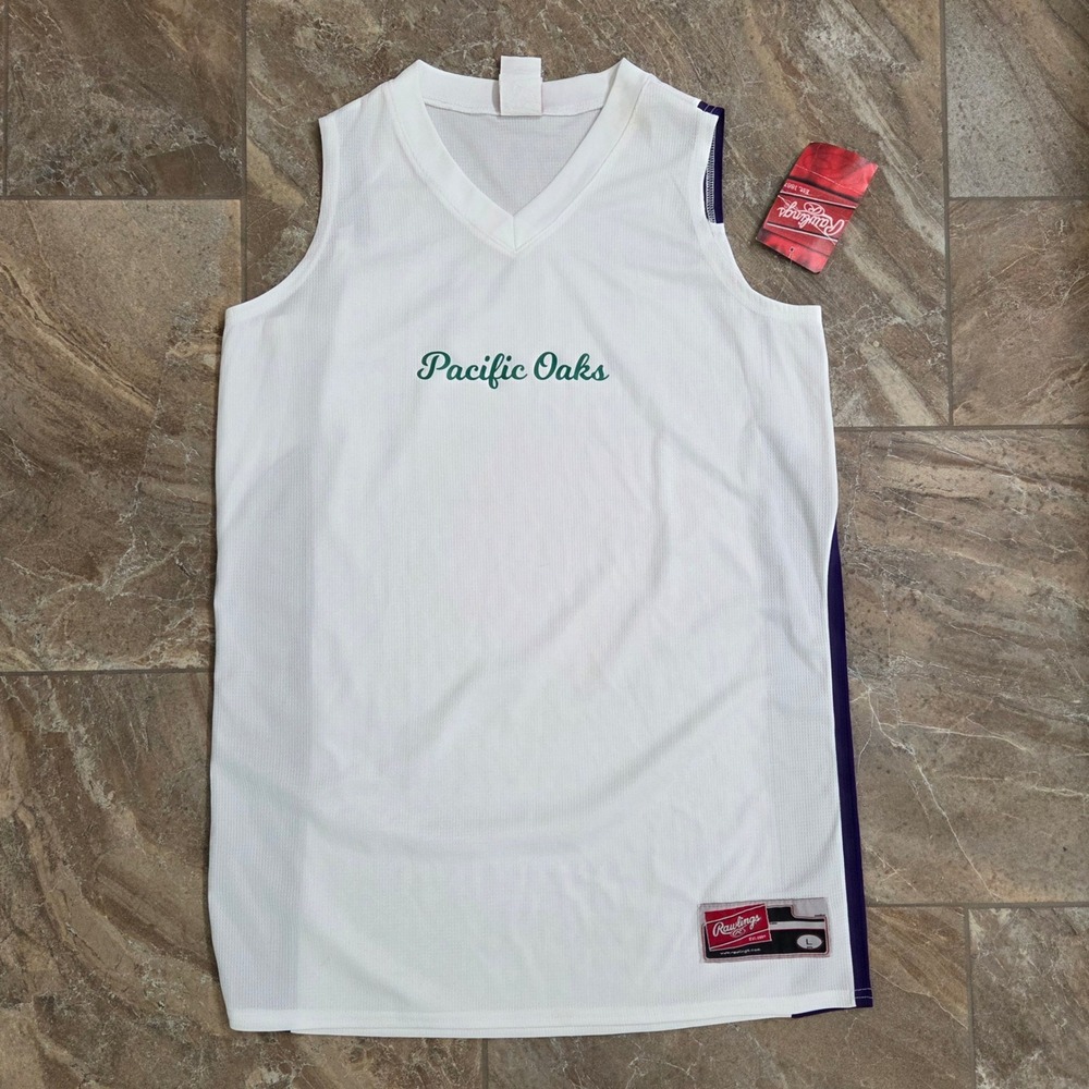 Rawlings Pacific Oaks Women's Jersey Sleeveless White Purple Basketball L‎